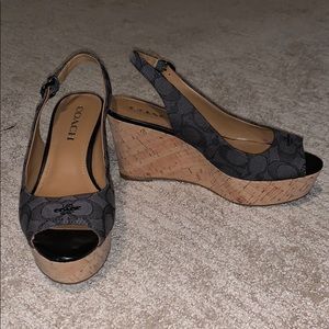 Coach ferry peep toe wedge